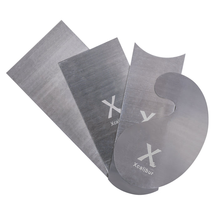 Cabinet Scraper Set – 4 Spring Steel Card Scrapers for Wood (6" / 5" / Gooseneck / Curved) – Xcalibur Tooling