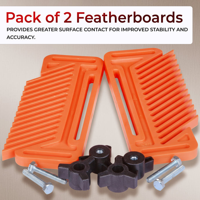 Featherboards Extended Double Feather Board – Adjustable Woodworking Safety Device for Table Saw Fence, Bandsaw & Router Table