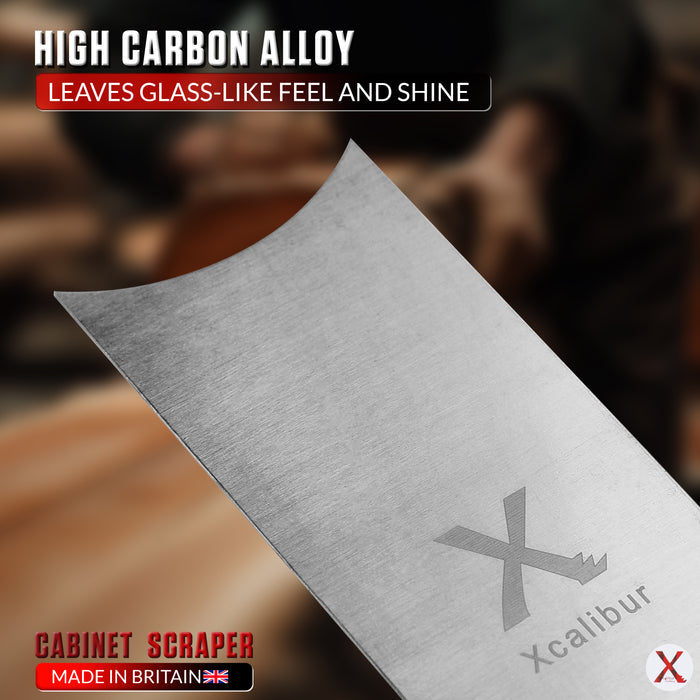 Curved / Concave-Convex Cabinet Scraper – Spring Steel Card Scraper for Wood – Xcalibur Tooling