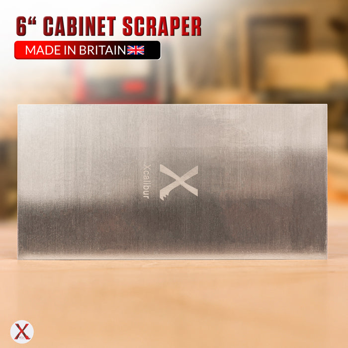 Cabinet Scraper Set – 4 Spring Steel Card Scrapers for Wood (6" / 5" / Gooseneck / Curved) – Xcalibur Tooling
