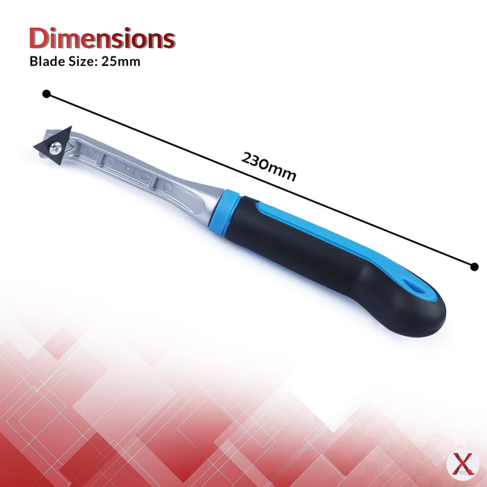 Grattoir de poche à bord en carbure avec lame de grattoir triangulaire