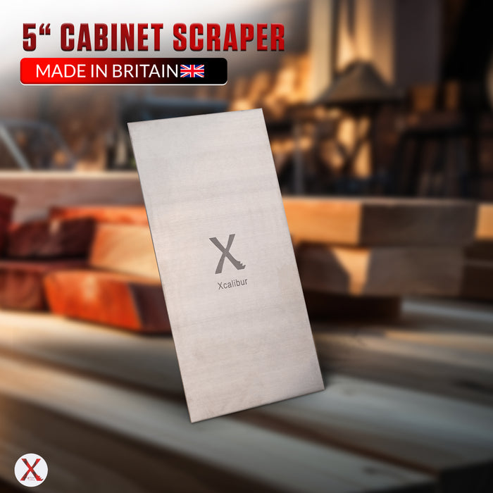 Cabinet Scraper Set – 4 Spring Steel Card Scrapers for Wood (6" / 5" / Gooseneck / Curved) – Xcalibur Tooling