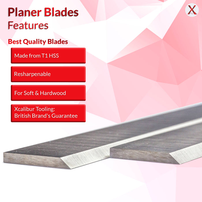 Axminster CT356 Planer Blades 320mm T1 HSS Pack of 2 Knives Made in the UK by Xcalibur Tooling