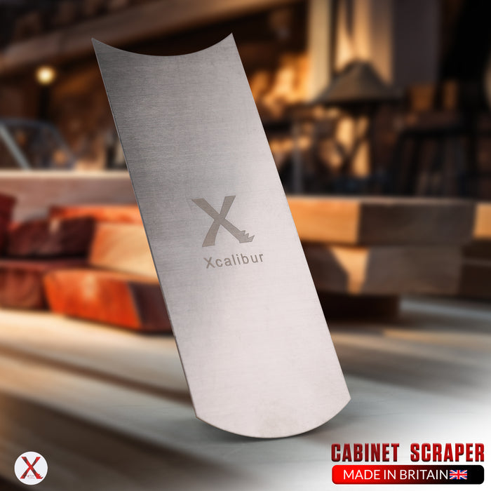 Curved / Concave-Convex Cabinet Scraper – Spring Steel Card Scraper for Wood – Xcalibur Tooling