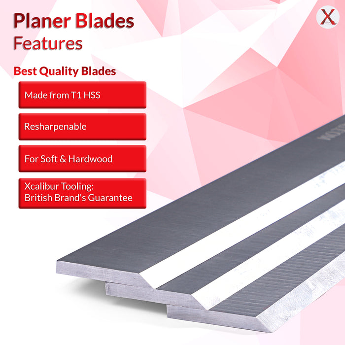 Freud C441 Planer Blades 203mm T1 HSS Pack of 3 Knives Made in the UK by Xcalibur Tooling