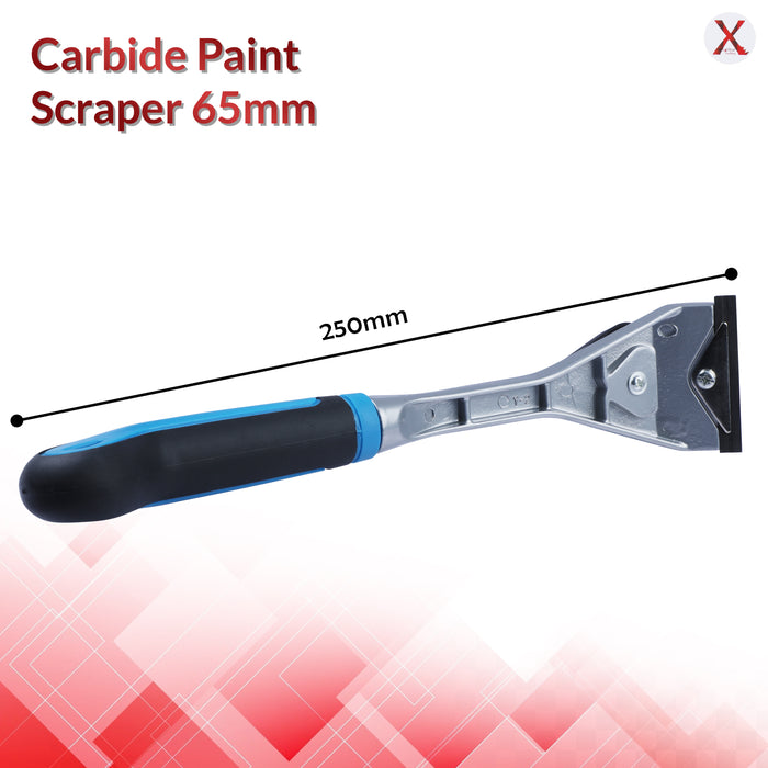 Heavy Duty Paint Scraper with Large Pull-Knob and Ergonomic TPR Handle, Solid Tungsten Carbide Blade, Long Handle Scraper Tool, Ideal Paint Scraper Tool for Professional Use
