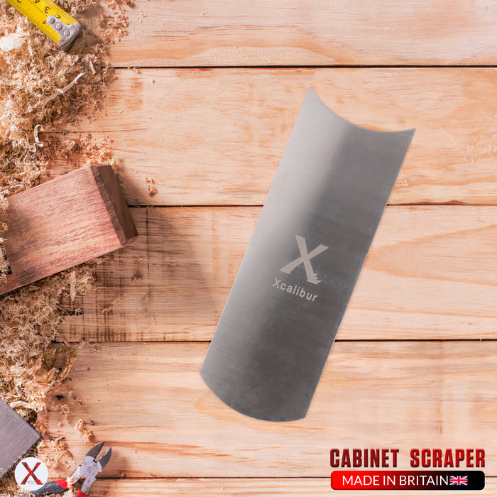 Curved / Concave-Convex Cabinet Scraper – Spring Steel Card Scraper for Wood – Xcalibur Tooling