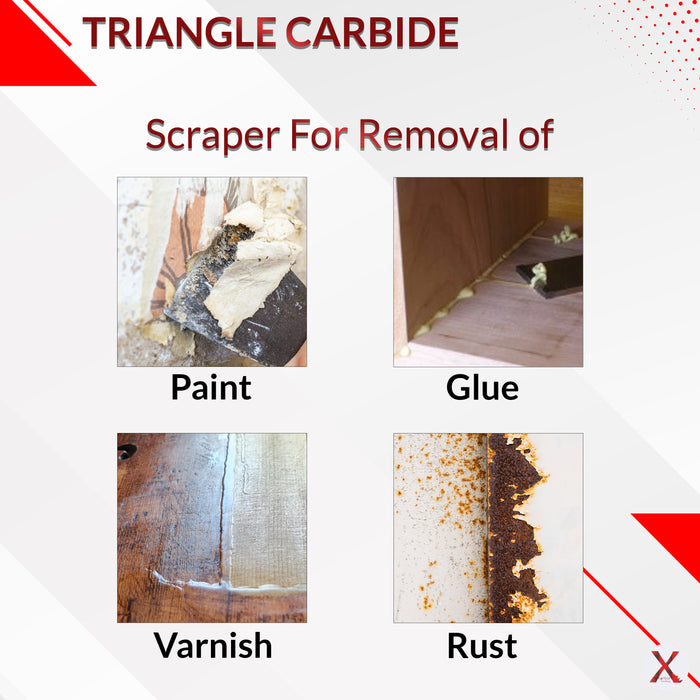 Grattoir de poche à bord en carbure avec lame de grattoir triangulaire