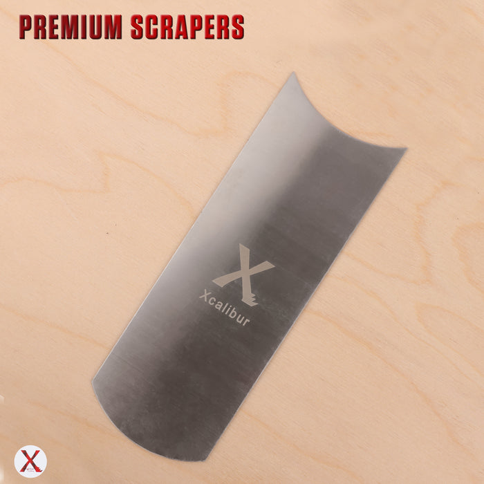 Curved / Concave-Convex Cabinet Scraper – Spring Steel Card Scraper for Wood – Xcalibur Tooling