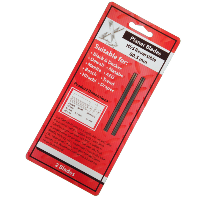 80 x 5,5 x 1,1 mm Wendehobelmesser – 1 Paar – HSS