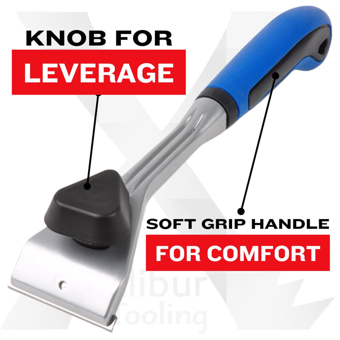 Heavy Duty Paint Scraper with Large Pull-Knob and Ergonomic TPR Handle, Solid Tungsten Carbide Blade, Long Handle Scraper Tool, Ideal Paint Scraper Tool for Professional Use