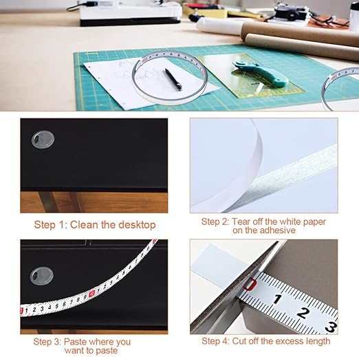 1 to 3M Self Adhesive Measuring Tape Stainless Steel Miter Tape Measure - Single