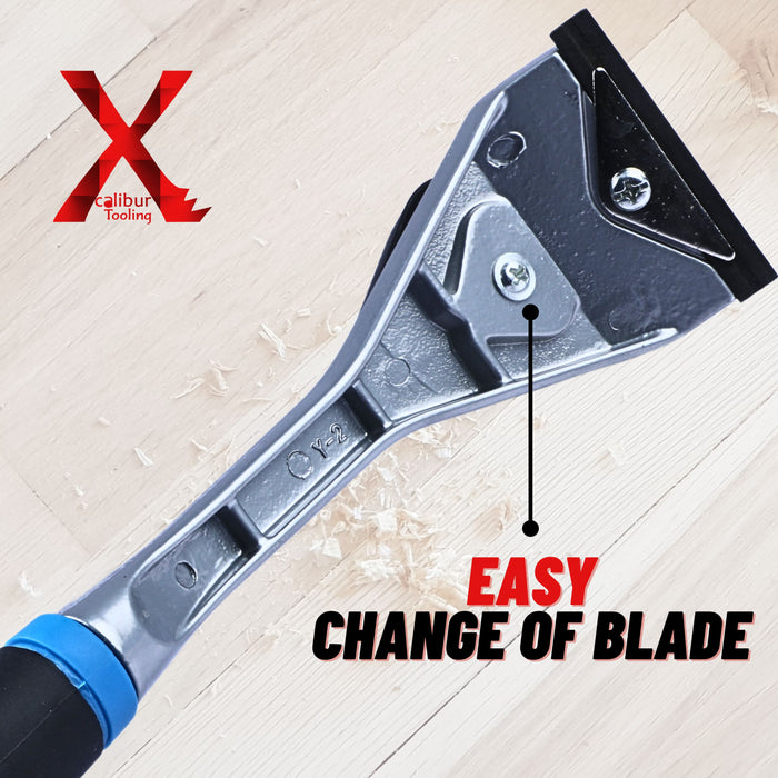 Heavy Duty Paint Scraper with Large Pull-Knob and Ergonomic TPR Handle, Solid Tungsten Carbide Blade, Long Handle Scraper Tool, Ideal Paint Scraper Tool for Professional Use