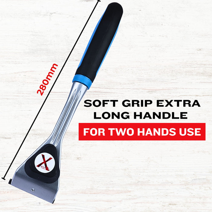 Heavy Duty Paint Scraper with Large Pull-Knob and Ergonomic TPR Handle, Solid Tungsten Carbide Blade, Long Handle Scraper Tool, Ideal Paint Scraper Tool for Professional Use