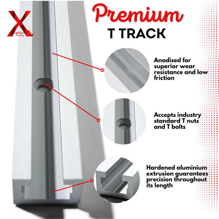 T Track T Slot Mitre Track Jig Fixture Woodworking Tool - 19 mm Wide, Wear Resistant Aluminium – All Lengths Available 