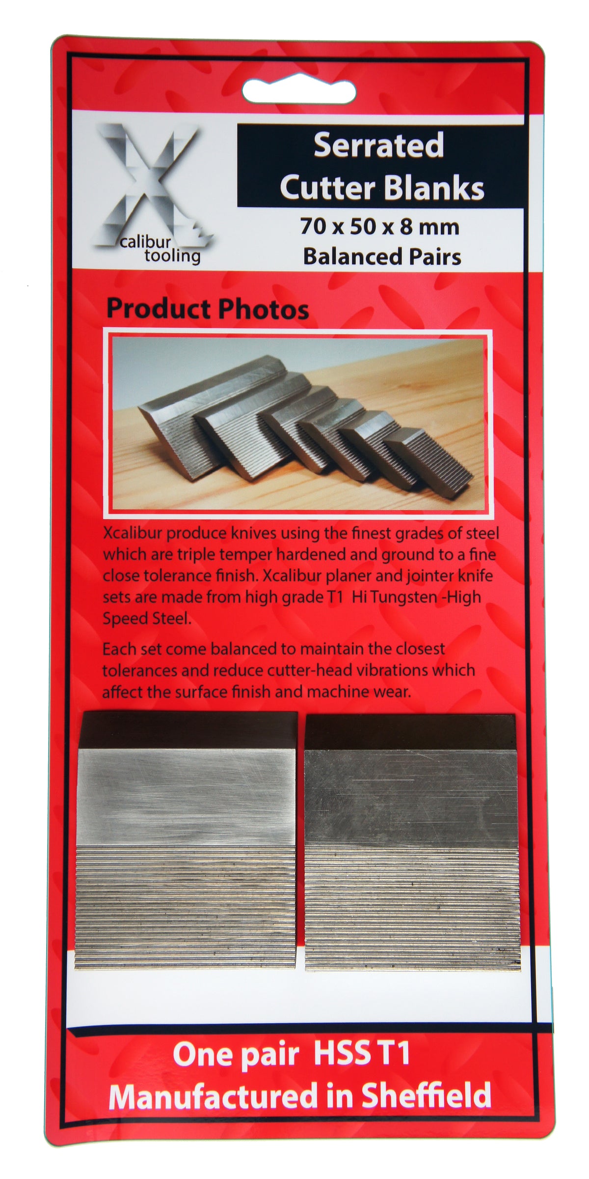 Buy One Pair Serrated Cutter Blanks 70MM X 40MM X 8MM