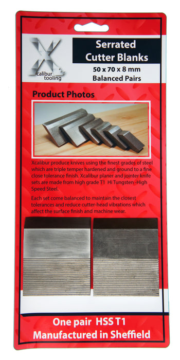 One Pair Serrated Cutter Blanks 50MM X 70MM X 8MM