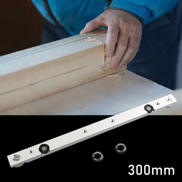 300mm Adjustable T Track Mitre Slider Bar with Expansion Discs & M6 Mounting Holes
