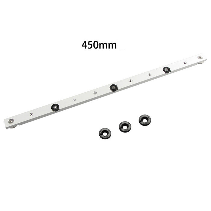 450mm Adjustable T Track Mitre Slider Bar with Expansion Discs & M6 Threaded Holes