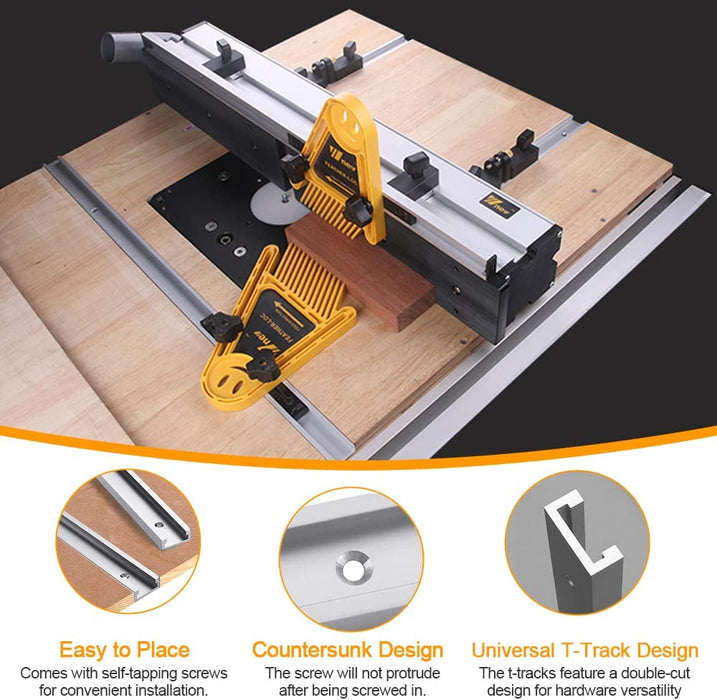 T Track T Slot Mitre Track Jig Fixture Woodworking Tool - 19 mm Wide, Wear Resistant Aluminium – All Lengths Available 