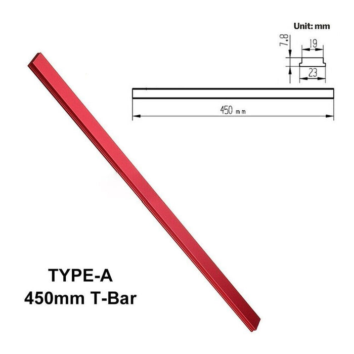 T Track T Slot Plain Mitre Slider Bar | Hardened Anodised Aluminium | Multiple Lengths Available